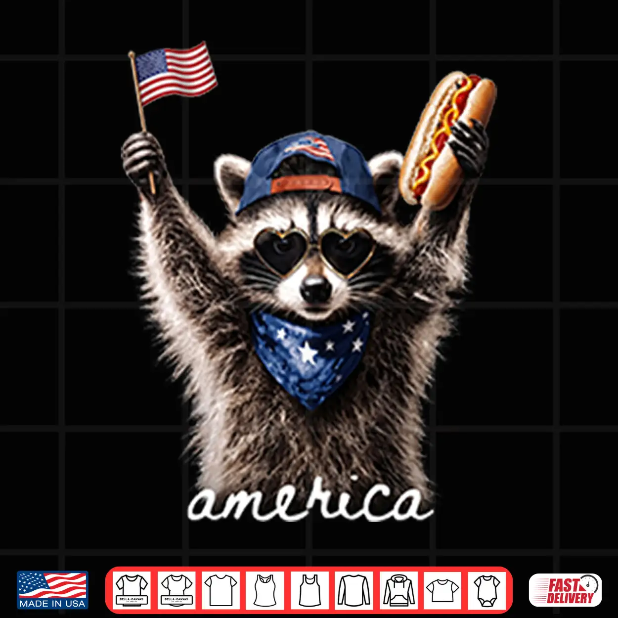 America Raccoon Hot Dog 4Th Of July Shirt America Raccoon Hot Dog 4Th Of July Shirt