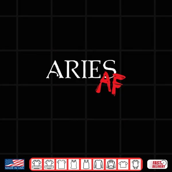Design Aries AF Zodiac Star Sign Astrology Minimalist Shirt