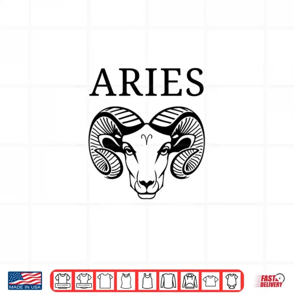 Design Aries Astrology Large Ram Zodiac Sign With Aires Name Shirt
