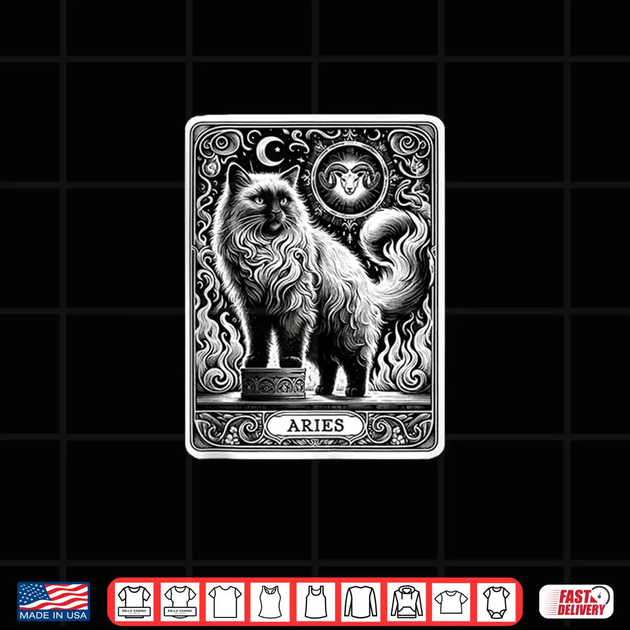 Aries Cat Celestial Zodiac Tarot Astrology Cats Shirt Aries Cat Celestial Zodiac Tarot Astrology Cats Shirt