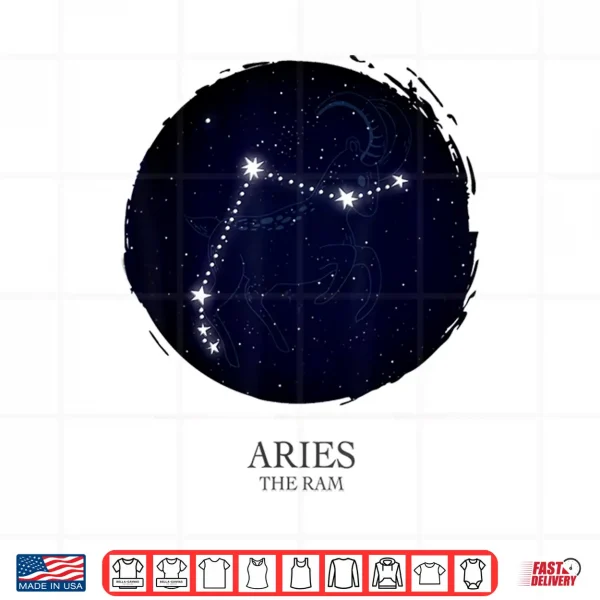 Design Aries Constellation Of The Zodiac The Ram Star Astrology Shirt