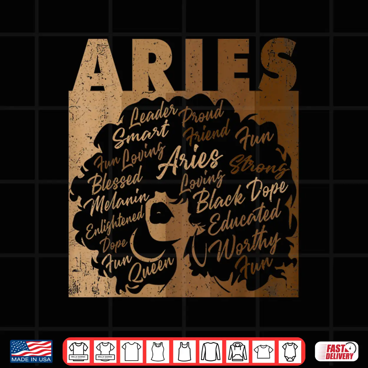 Aries Girl African American Women Melanin Birthday Shirt Aries Girl African American Women Melanin Birthday Shirt