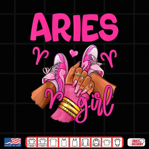 Design Aries Girl Birthday Queen Women Sneakers Zodiac Sign Shirt