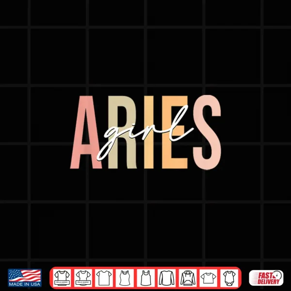 Design Aries Girl Boho Retro Vintage Zodiac Birthday Womens Shirt