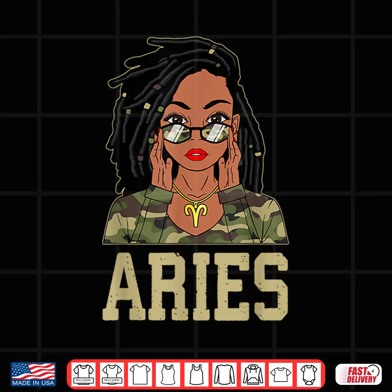 Aries Loc’D Hair Sassy Black Woman Camo Melanin Girl Shirt Aries Loc’D Hair Sassy Black Woman Camo Melanin Girl Shirt