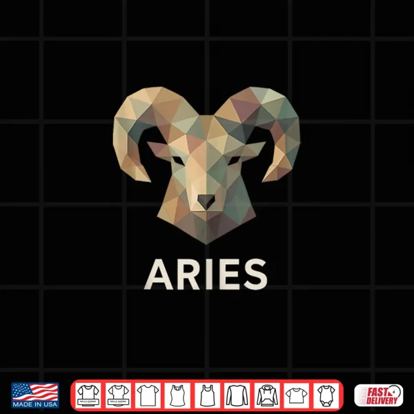 Aries Low Poly Ram Zodiac Art Shirt 4 Design Aries Low Poly Ram Zodiac Art Shirt