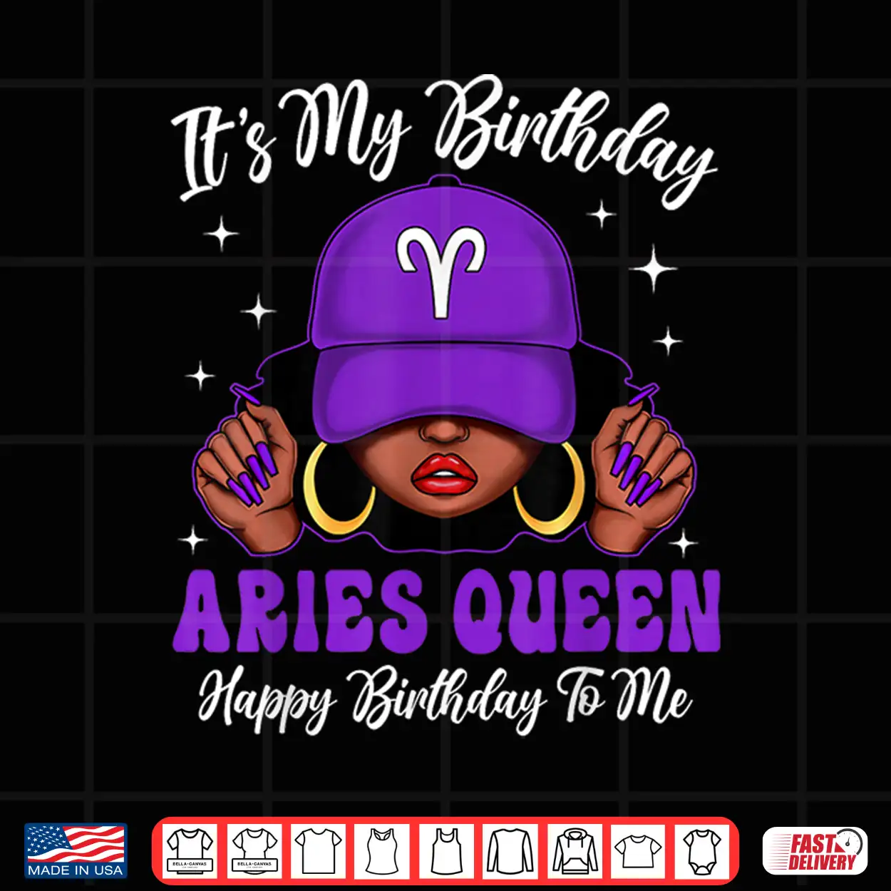 Aries Queen Black Woman Purple Cap Zodiac Sign Shirt Aries Queen Black Woman Purple Cap Zodiac Sign Shirt