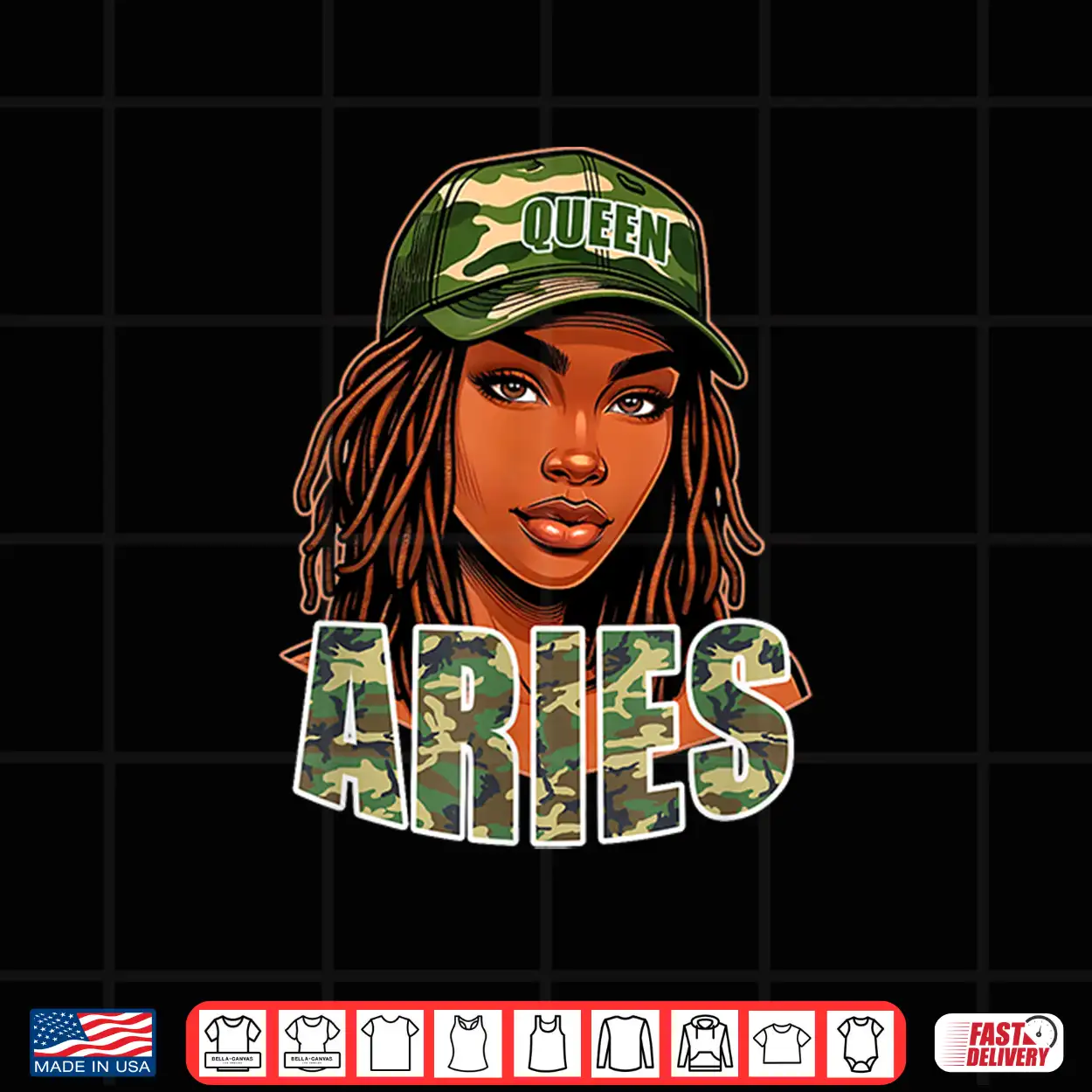 Aries Queen Camo Hat Locs Birthday Black Woman Shirt Aries Queen Camo Hat Locs Birthday Black Woman Shirt