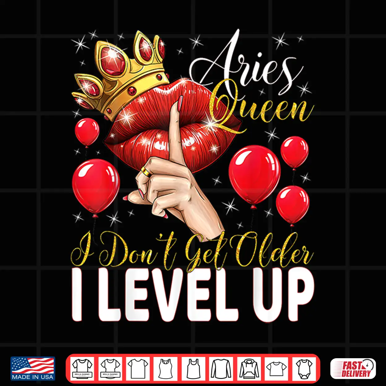 Aries Queen I Don’T Get Older I Level Up Birthday Queen Shirt Aries Queen I Don’T Get Older I Level Up Birthday Queen Shirt
