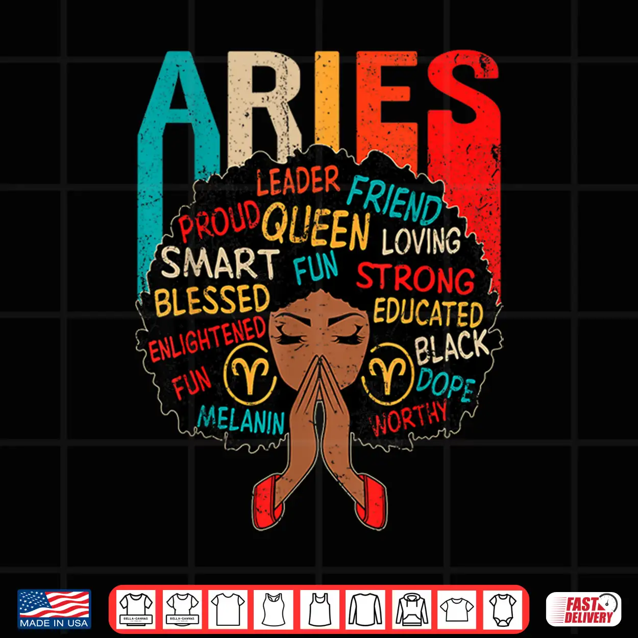 Aries Queen Retro Afro Black Women Zodiac Sign Shirt Aries Queen Retro Afro Black Women Zodiac Sign Shirt