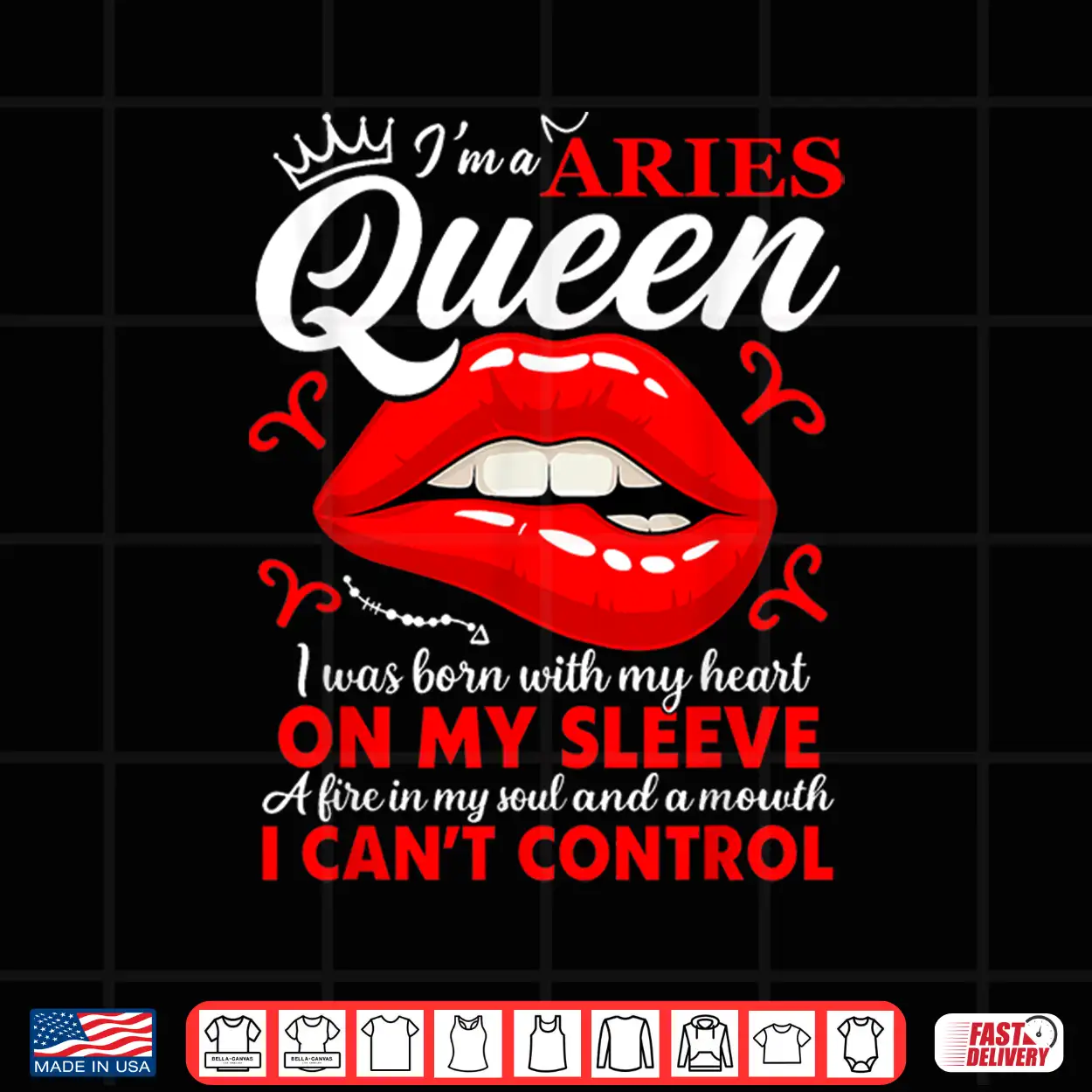 Aries Queen Zodiac Red Lip Birthday Graphic Men Women Shirt Aries Queen Zodiac Red Lip Birthday Graphic Men Women Shirt