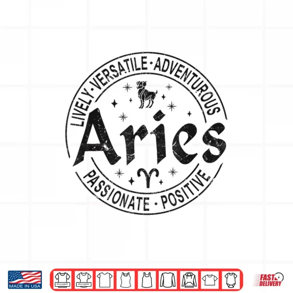 Aries Virtues Vintage Style Zodiac Design Aries Shirt 4 Design Aries Virtues Vintage Style Zodiac Design Aries Shirt