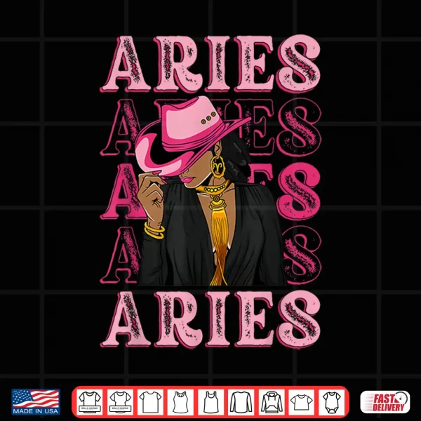 Aries Western Black Cowgirl African American Zodiac Shirt 4 Design Aries Western Black Cowgirl African American Zodiac Shirt