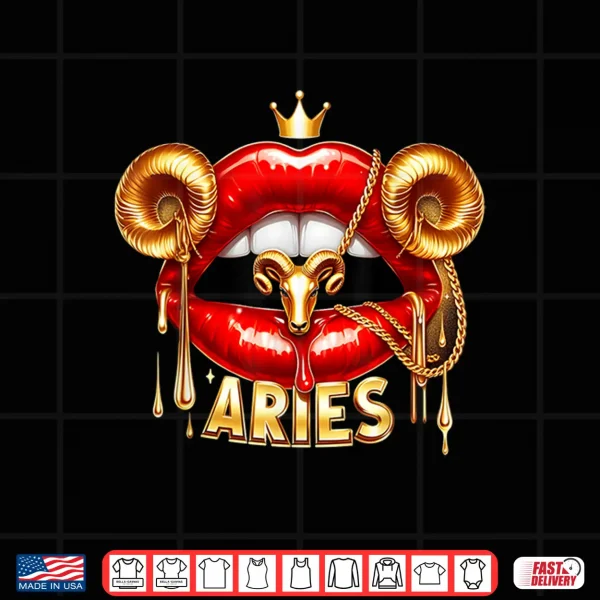 Aries Zodiac Astrology Red Lips Ram Shirt 4 Design Aries Zodiac Astrology Red Lips Ram Shirt