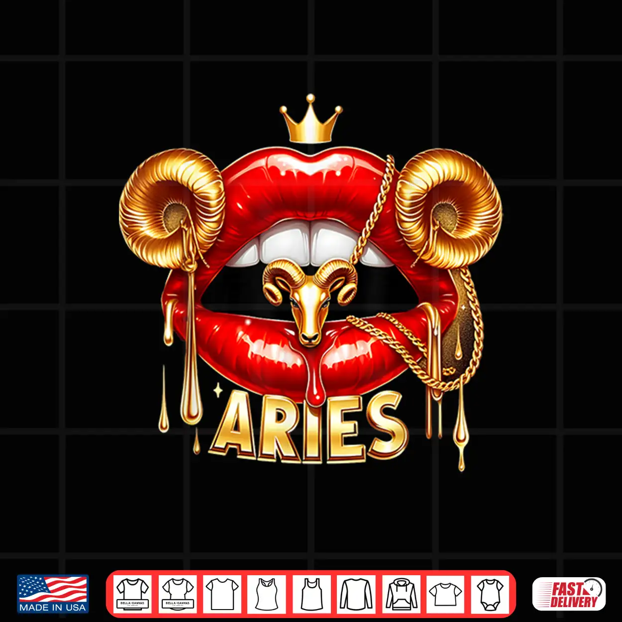 Aries Zodiac Astrology Red Lips Ram Shirt Aries Zodiac Astrology Red Lips Ram Shirt