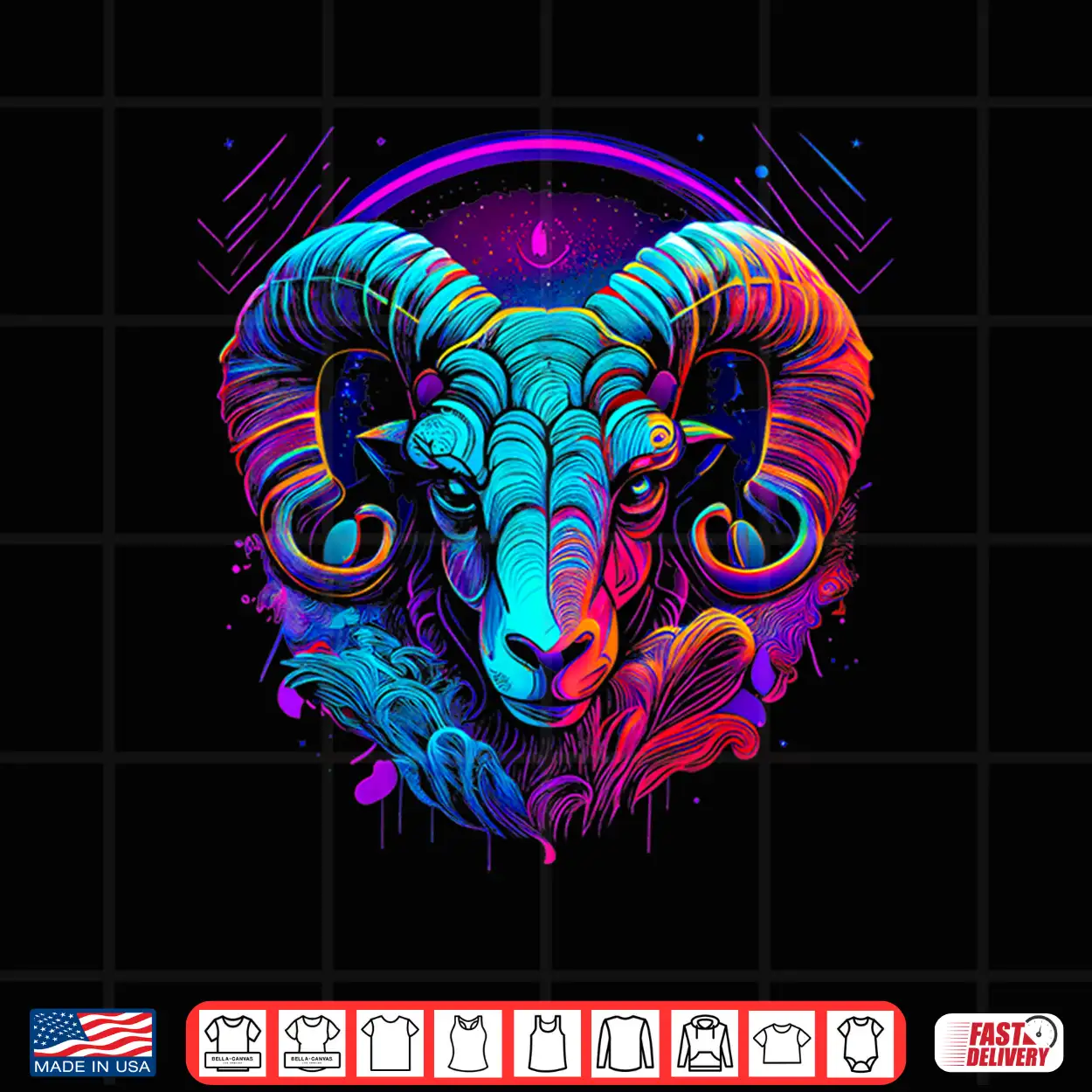 Aries Zodiac Sign Ram Graphic Astrology Cool Horoscope Art Shirt Aries Zodiac Sign Ram Graphic Astrology Cool Horoscope Art Shirt