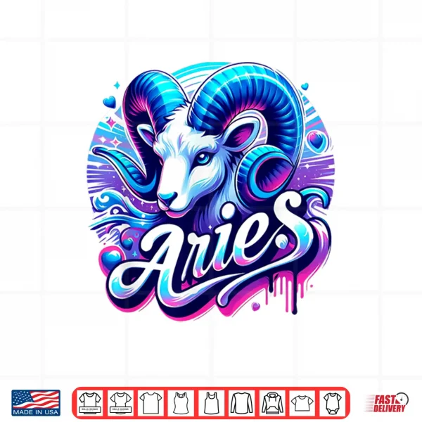 Design Aries Zodiac Symbol Horoscope Astrology Birthday Shirt
