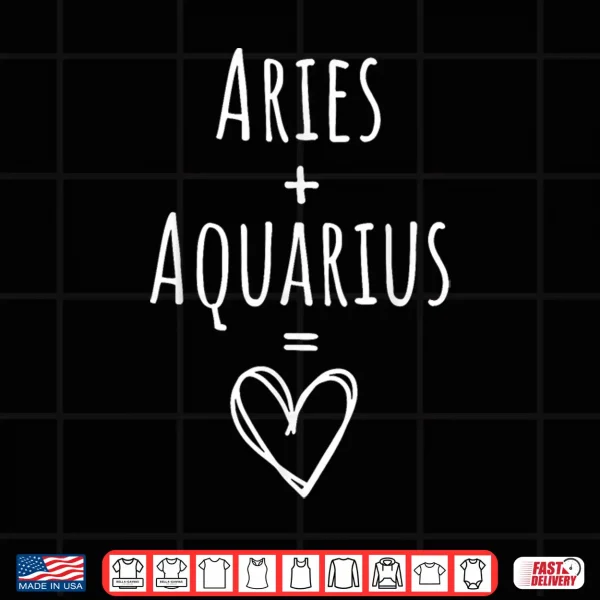 Aries And Aquarius Couple Matching Zodiac Sign Shirt 4 Design Aries and Aquarius Couple Matching Zodiac Sign Shirt
