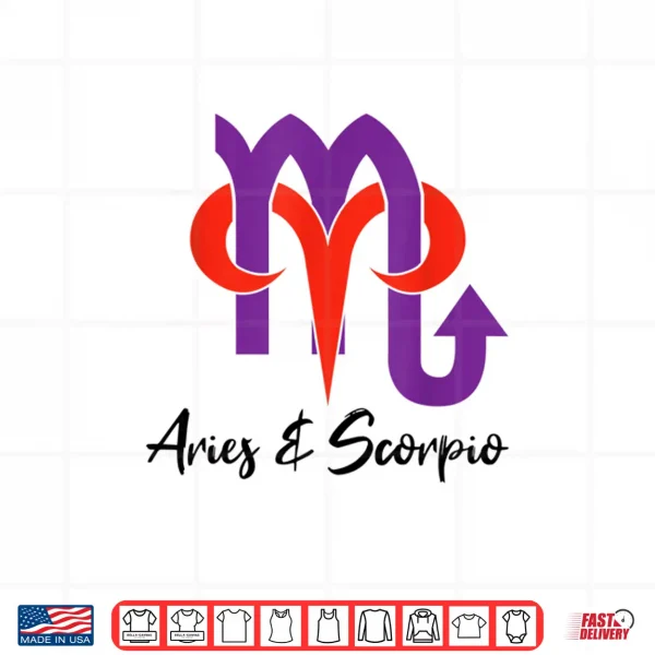 Design Aries and Scorpio Couples Astrology Signs Zodiac Horoscope Shirt