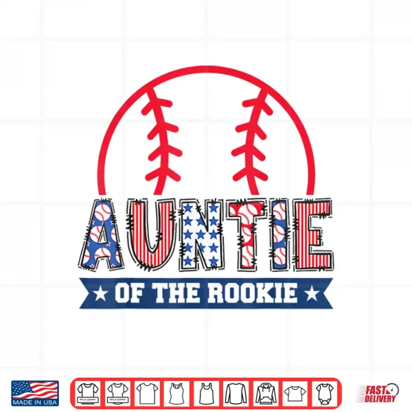 Design Auntie of The Rookie 1st Baseball Birthday Boy Matching Shirt