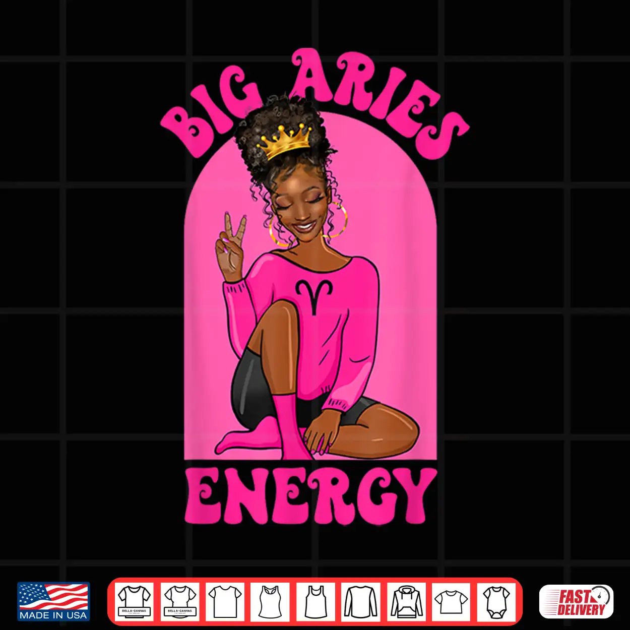 Big Aries Energy African American Black Girl Zodiac Shirt Big Aries Energy African American Black Girl Zodiac Shirt