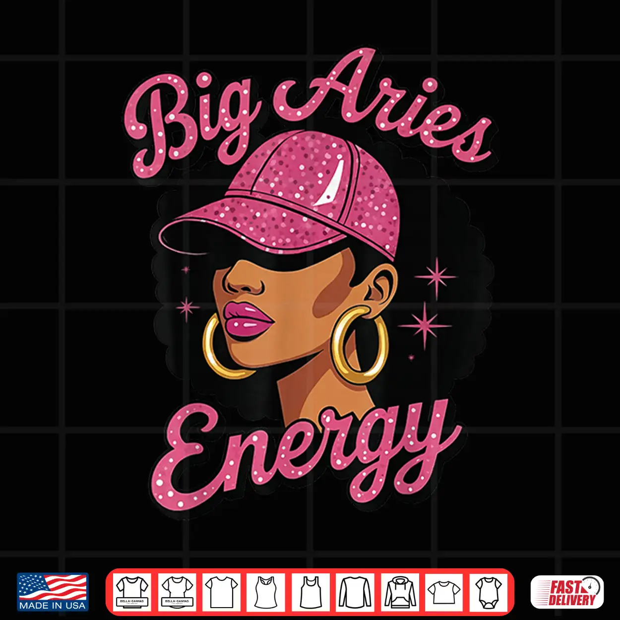 Big Aries Energy Black Girl Shirt Big Aries Energy Black Girl Shirt