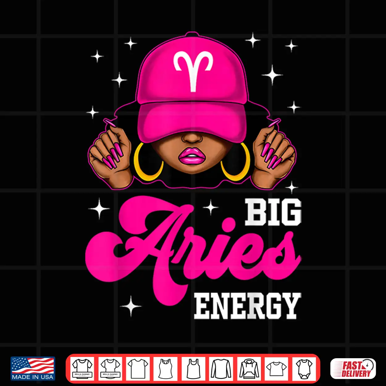 Big Aries Energy Sassy Black Woman Cap Zodiac Birthday Shirt Big Aries Energy Sassy Black Woman Cap Zodiac Birthday Shirt