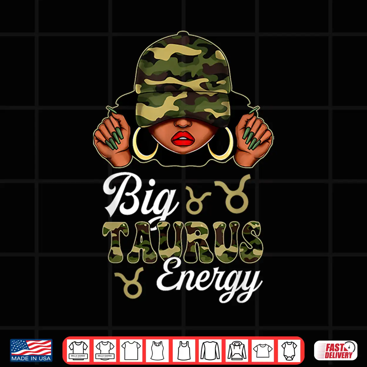 Big Taurus Energy Black Culture Camouflage Zodiac Sign Shirt Big Taurus Energy Black Culture Camouflage Zodiac Sign Shirt