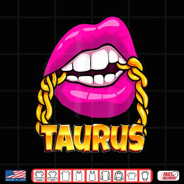 Black Queen Juicy Lips Pink Gold Chain Taurus Zodiac Sign Shirt 4 Design Black Queen Juicy Lips Pink Gold Chain Taurus Zodiac Sign Shirt