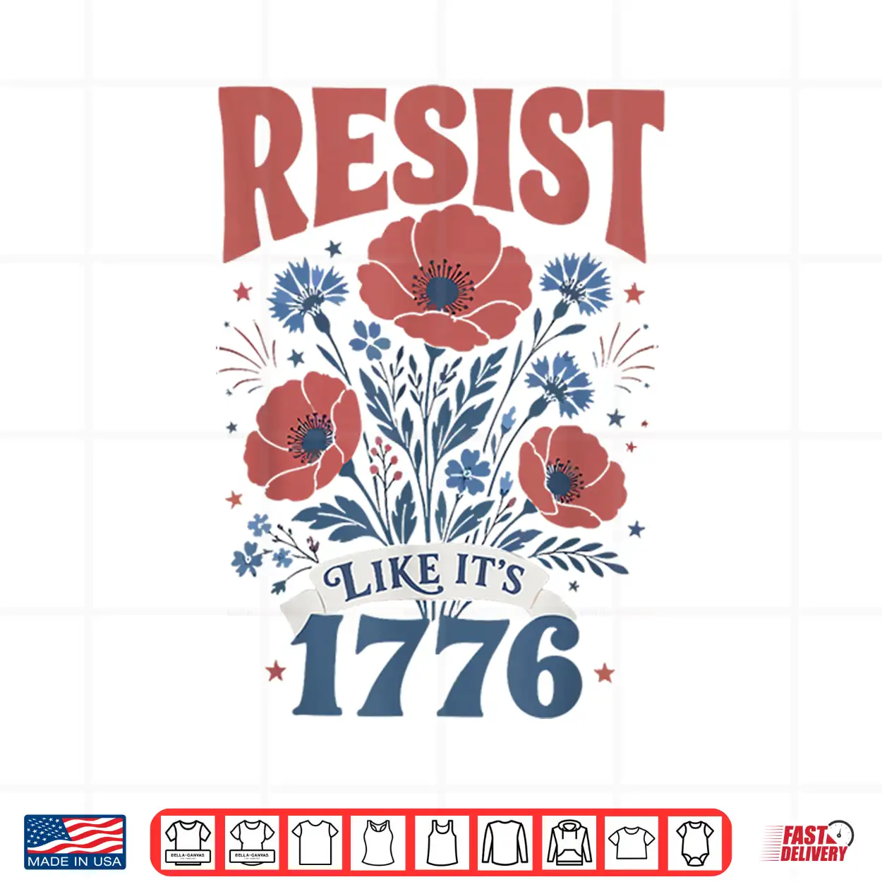 Boho Floral Resist Like It’S 1776 Patriotic Cute 4Th Of July Shirt Boho Floral Resist Like It’S 1776 Patriotic Cute 4Th Of July Shirt