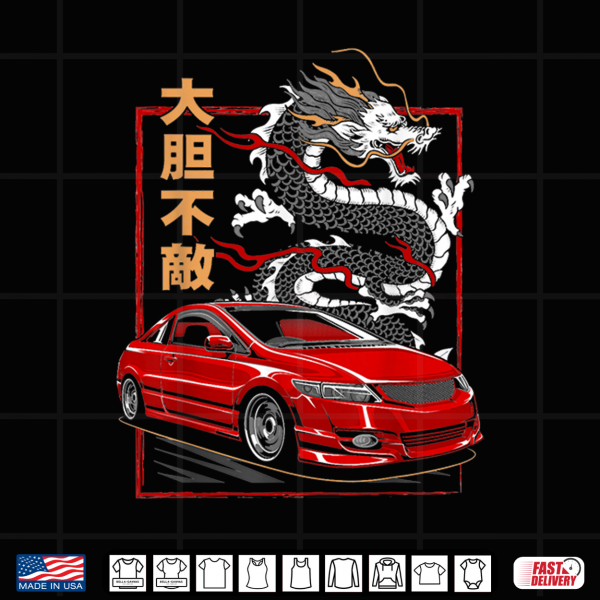 Design Civic Si Sport Car Red JDM Cars Shirt