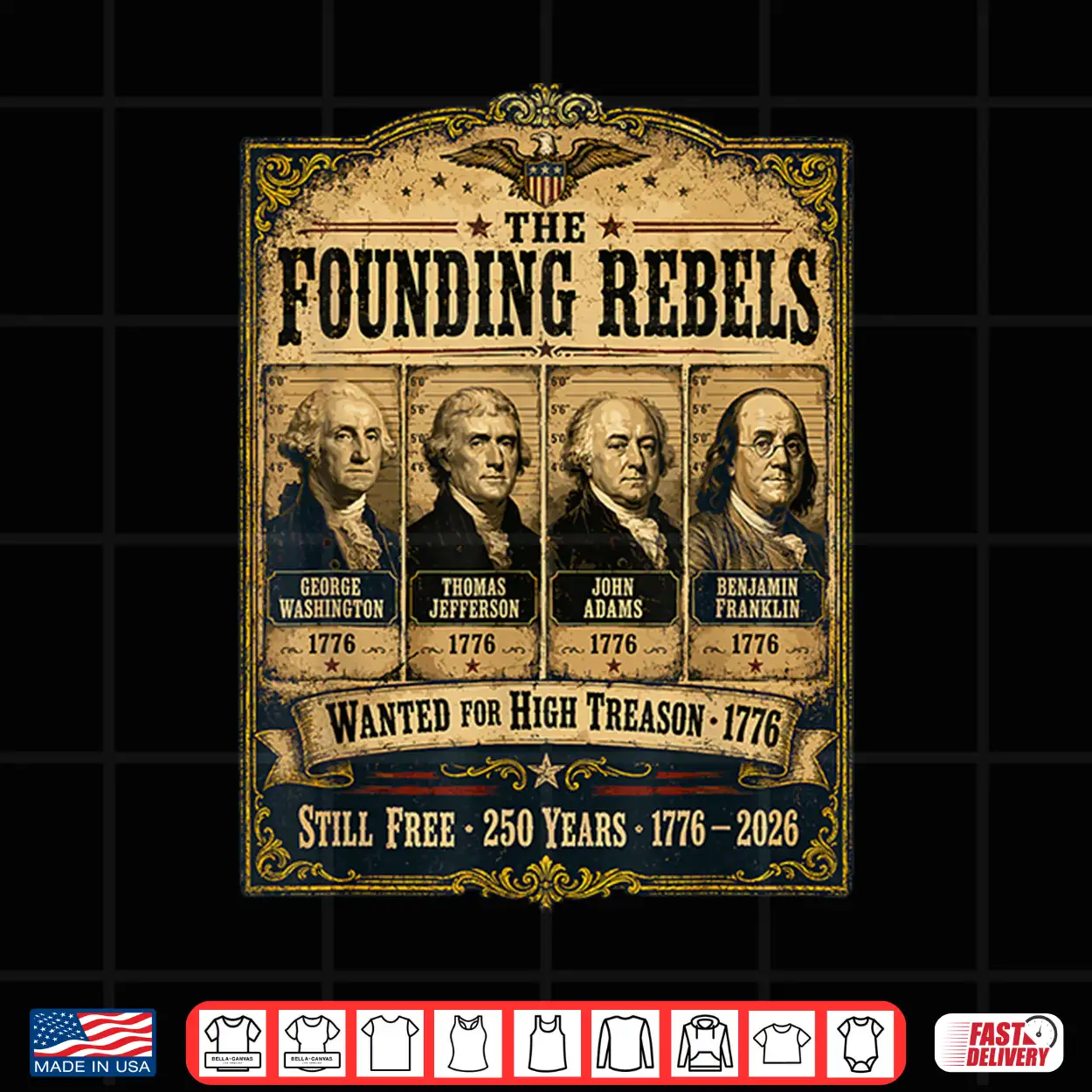 Founding Fathers Wanted Poster American History 1776 2026 Shirt Founding Fathers Wanted Poster American History 1776 2026 Shirt