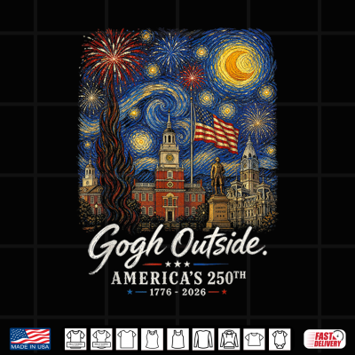 Gogh Outside 250Th Anniversary 1776 2026 Starry Night Usa Shirt 4 Design Gogh Outside 250th Anniversary 1776 2026 Starry Night USA Shirt 1
