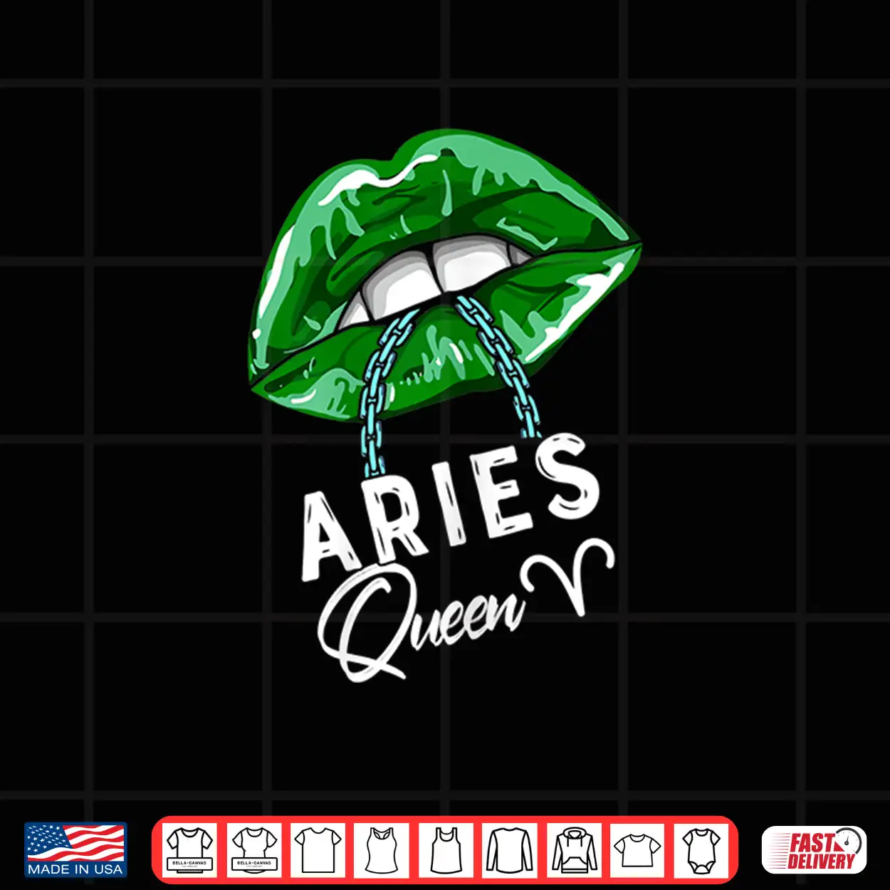 Green Aries Queen Lips Chain Zodiac St Patricks Day Shirt Green Aries Queen Lips Chain Zodiac St Patricks Day Shirt