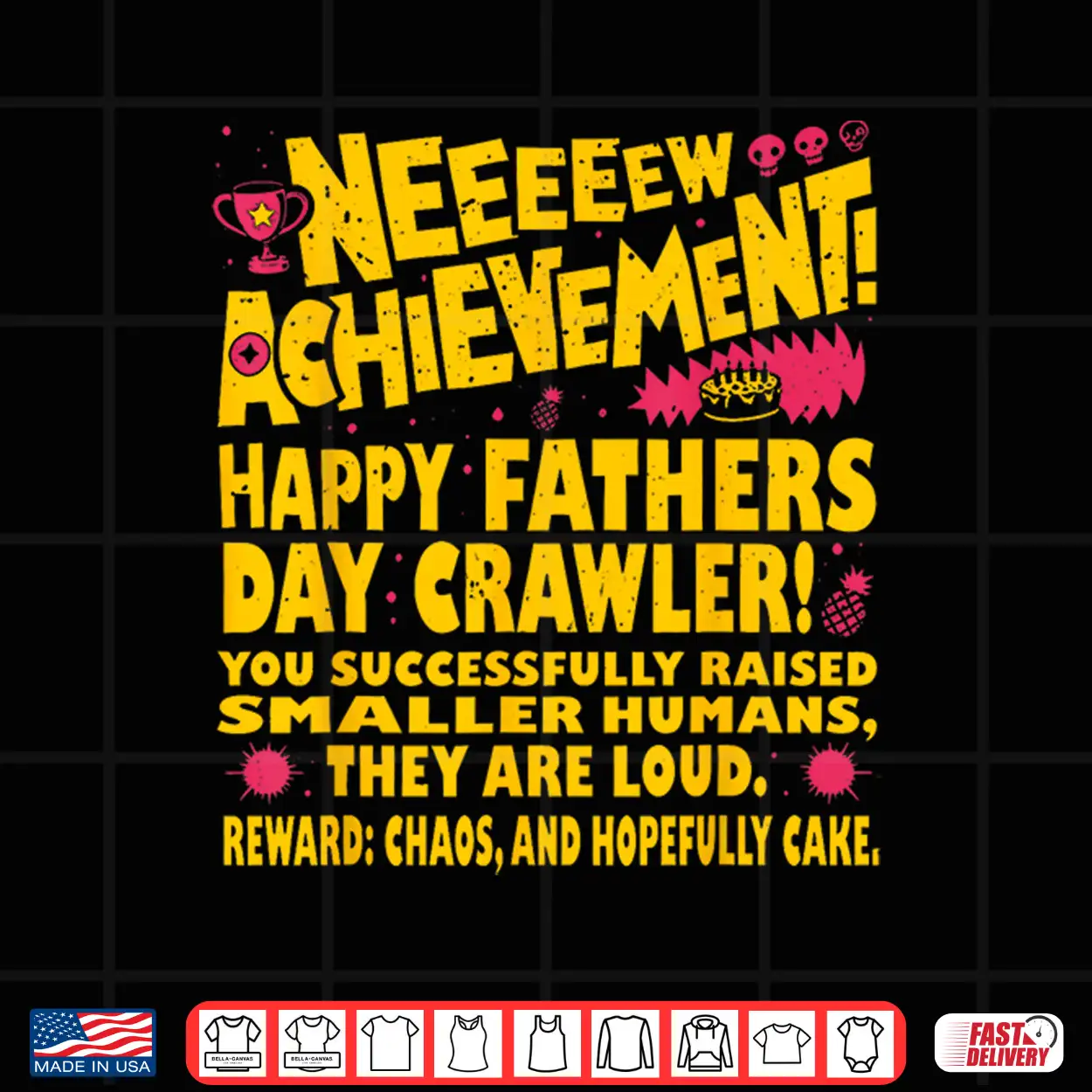 Happy Fathers Day Crawler New Achievement Gamer Dad Usa Shirt Happy Fathers Day Crawler New Achievement Gamer Dad Usa Shirt