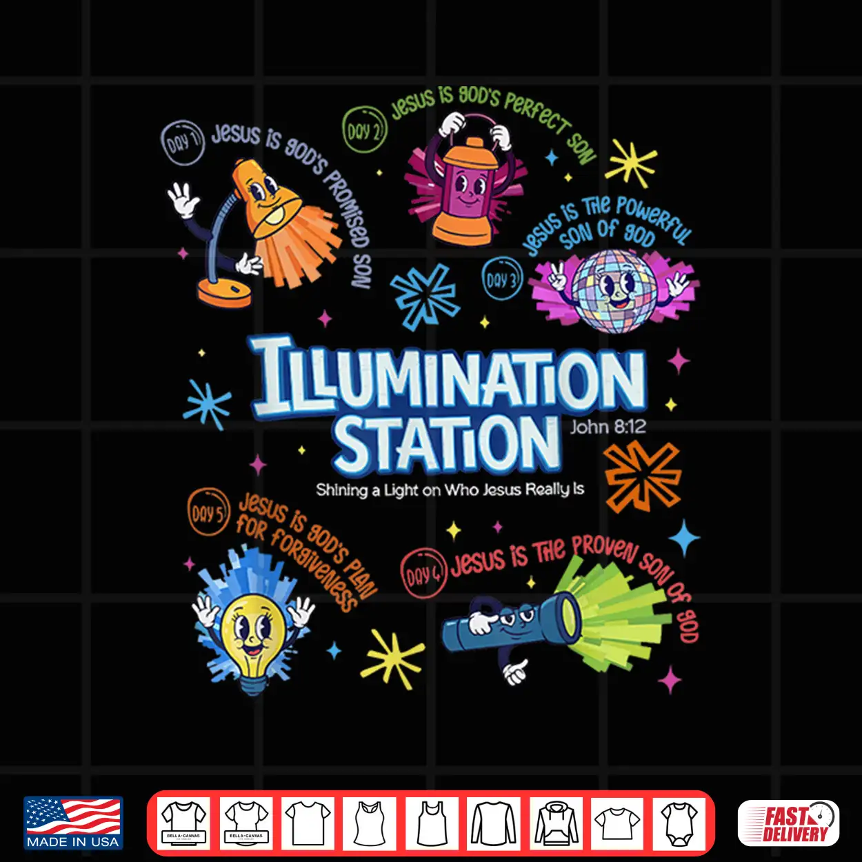 Illumination Station Vbs 2026 Bible Jesus Christian Lights Shirt Illumination Station Vbs 2026 Bible Jesus Christian Lights Shirt