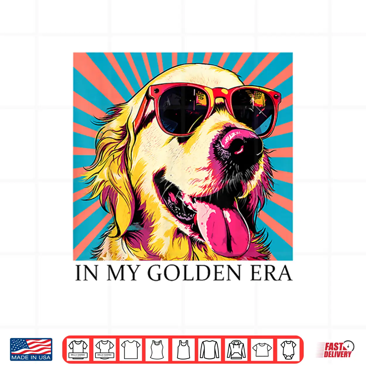 In My Golden Retriever 70S Era Funny Retriever Graphic Shirt In My Golden Retriever 70S Era Funny Retriever Graphic Shirt