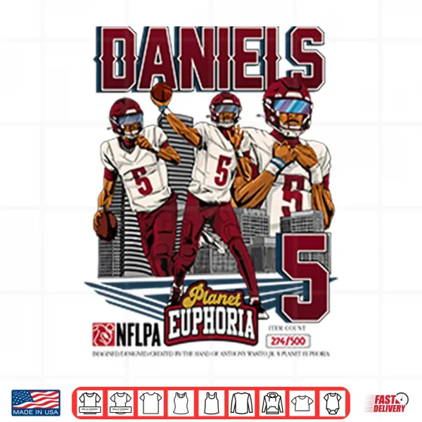 Jayden Daniels Vintage Football Shirt 4 Design Jayden Daniels Vintage Football Shirt