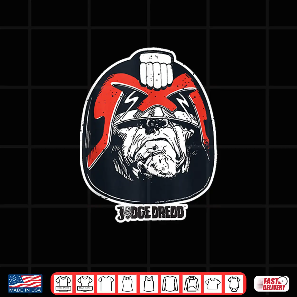 Judge Dredd Classic Helmet 2000 Ad Retro Comic Shirt Judge Dredd Classic Helmet 2000 Ad Retro Comic Shirt