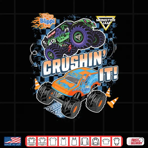 Kids Blippi Grave Digger Crushin' It Shirt 4 Design Kids Blippi Grave Digger Crushin It Shirt