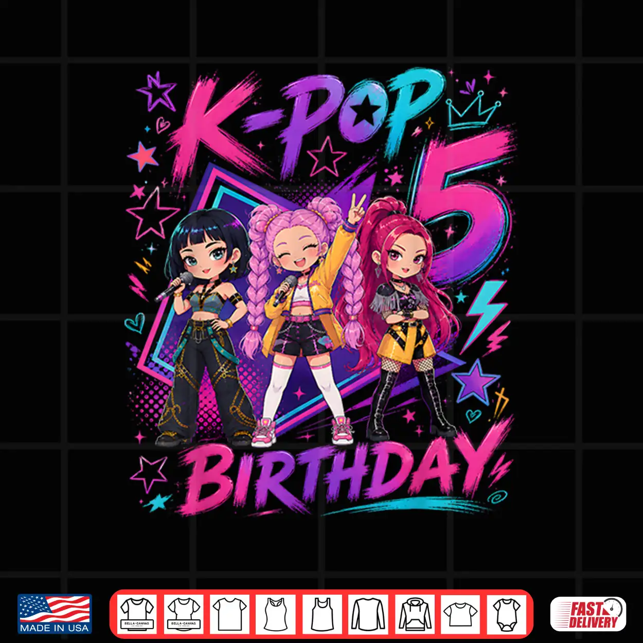 Kids It’S My 5Th K Pop Birthday Girl 5 Year Old K Pop Bday Shirt Kids It’S My 5Th K Pop Birthday Girl 5 Year Old K Pop Bday Shirt