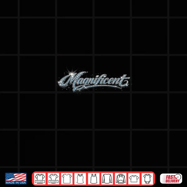 Design Magnificent Script Text Design Blue Silver Graphic Premium Tri Blend Shirt