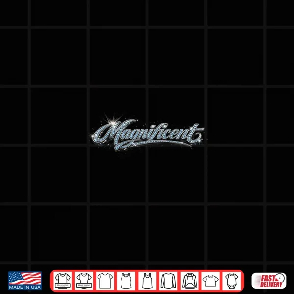 Magnificent Script Text Design Blue Silver Graphic Shirt 4 Design Magnificent Script Text Design Blue Silver Graphic Shirt