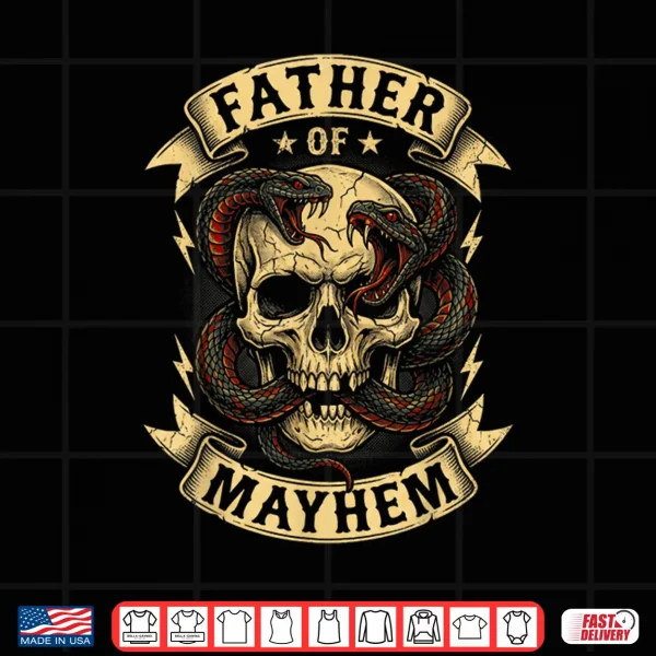Men Dad Funny Father'S Day Matching Family Father Of Mayhem Shirt 4 Design Men Dad Funny Fathers Day Matching Family Father of Mayhem Shirt