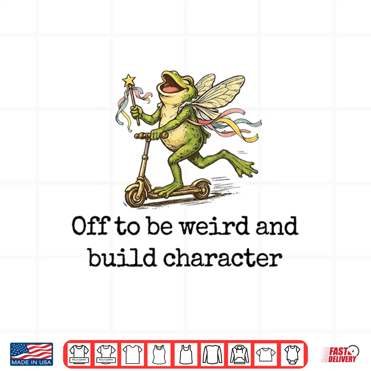 Off To Be Weird And Build Character Fairy Frog Scooter Shirt Off To Be Weird And Build Character Fairy Frog Scooter Shirt