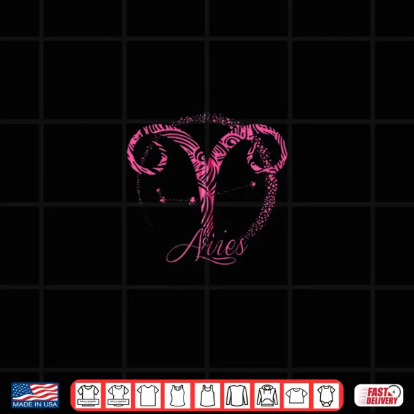 Pink Aries Zodiac Sign Stars March Or April Birthday Gift Shirt 4 Design Pink Aries Zodiac Sign Stars March or April Birthday Gift Shirt