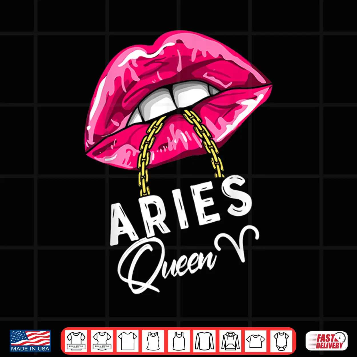 Pink Lips Aries Queen Sexy Womens April March Birthday Cool Shirt Pink Lips Aries Queen Sexy Womens April March Birthday Cool Shirt