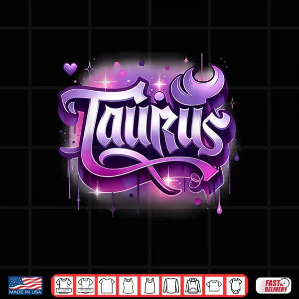 Pink & Purple Taurus Zodiac Star Sign Shirt 4 Design Pink Purple Taurus Zodiac Star Sign Shirt