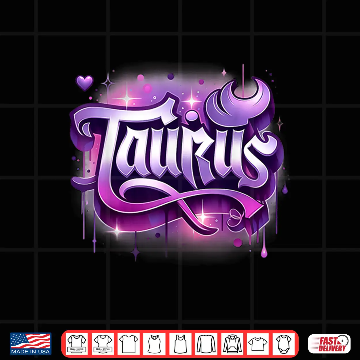 Pink & Purple Taurus Zodiac Star Sign Shirt Pink & Purple Taurus Zodiac Star Sign Shirt