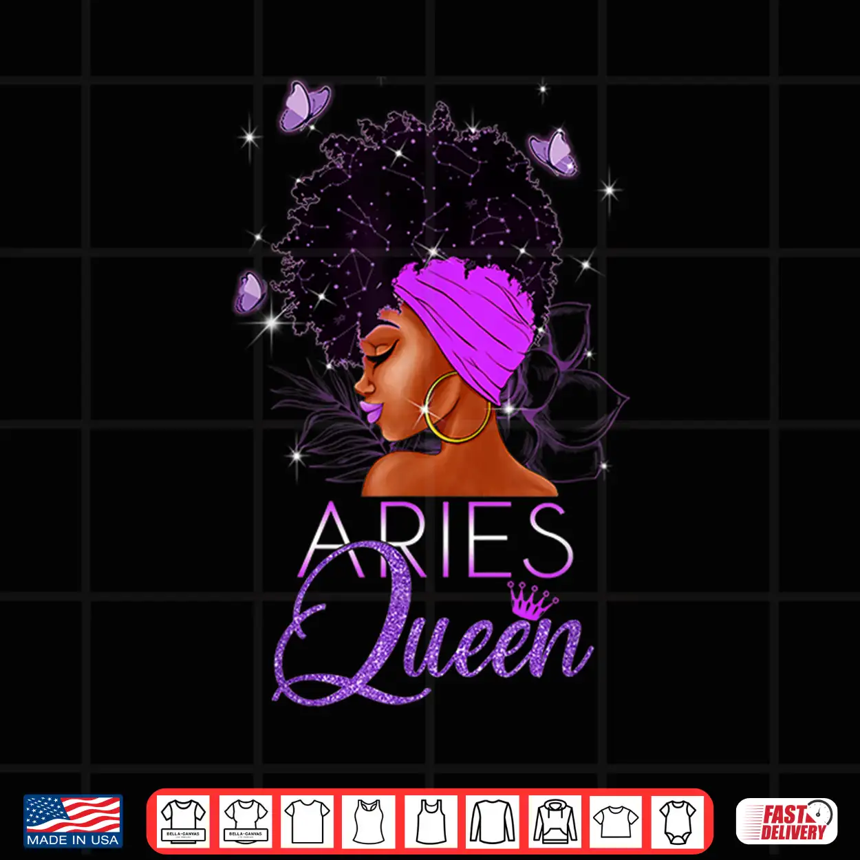 Purple Aries Queen African American Woman March April Shirt Purple Aries Queen African American Woman March April Shirt